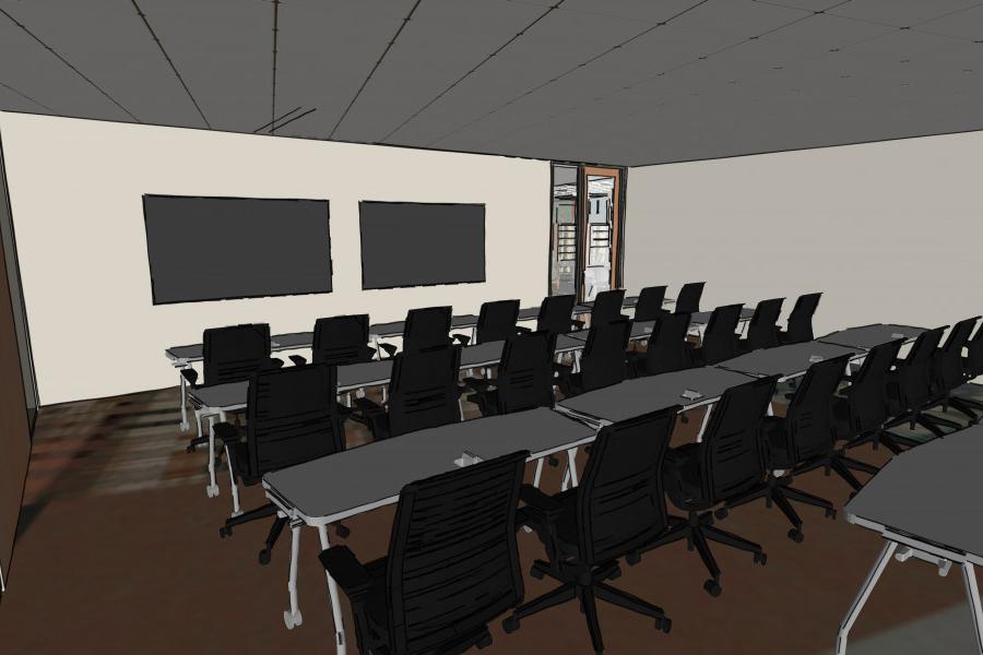 Classrooms 和 study spaces of all sizes are planned for the renovated library.